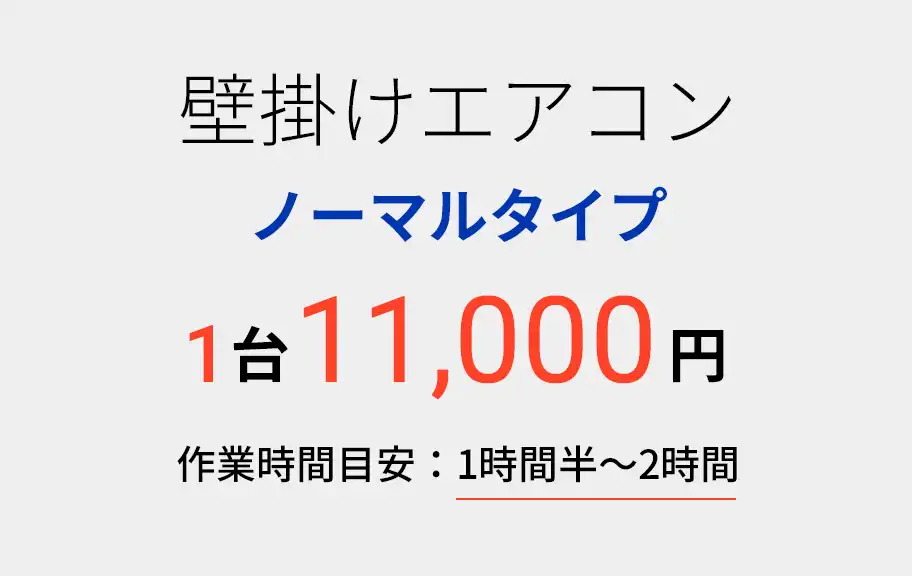壁掛けエアコン ノーマルタイプ 1台11,000円